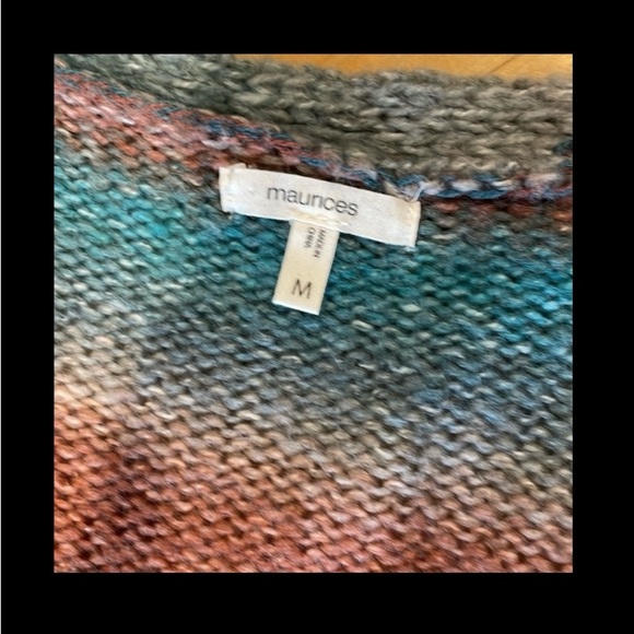 Multicolor Striped V-Neck Women's Sweater - Picture 4 of 4